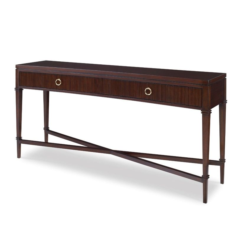 Ambella Home Reeded Console Table in Walnut 09170-850-001