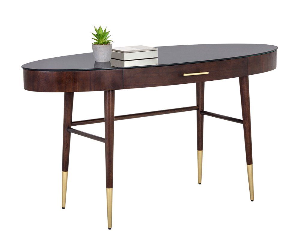 SUNPAN Osmond Desk in Smoked Mango/Brushed Gold 104253  CODE:UNIV20 for 20% Off