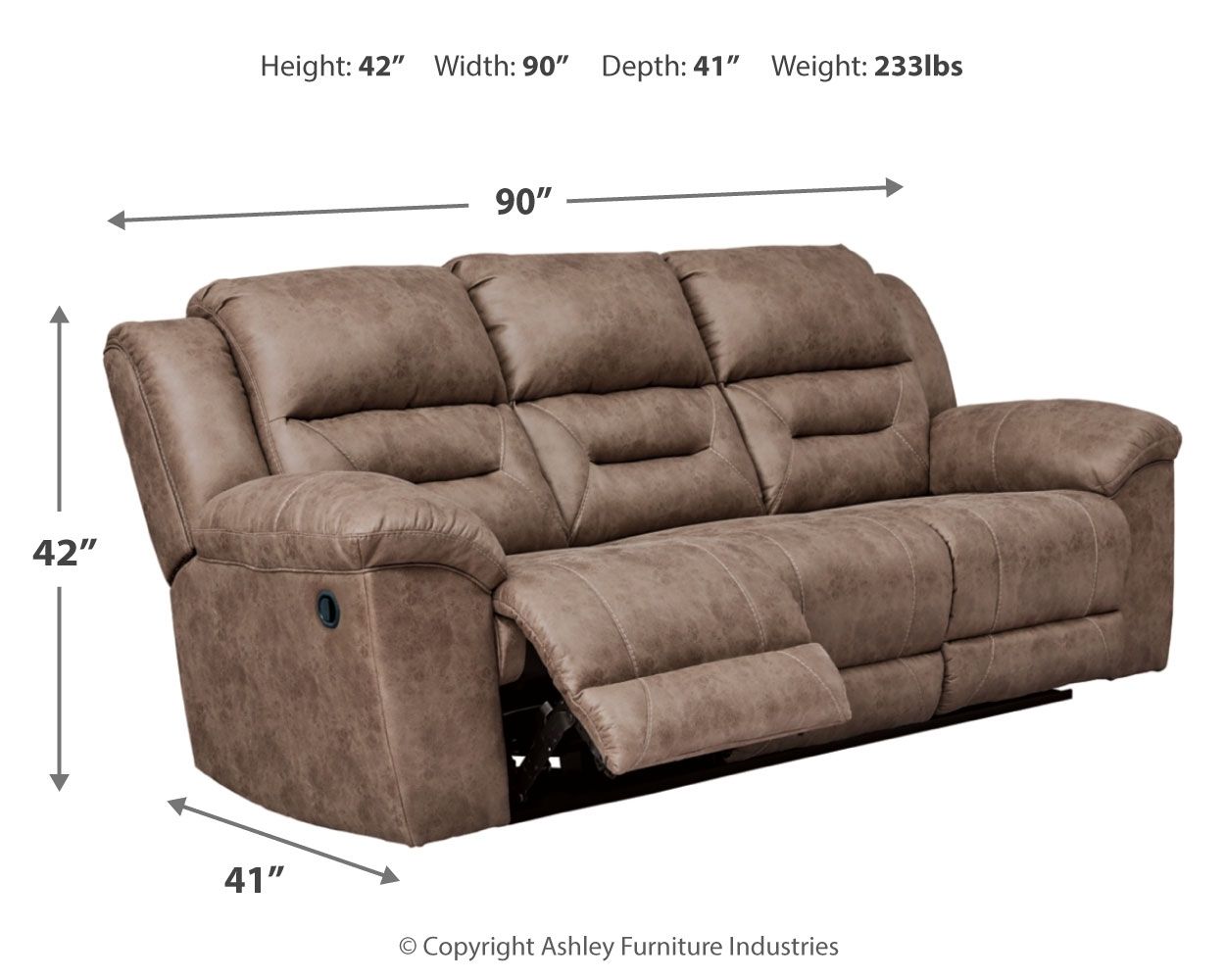 Ashley Stoneland Reclining Sofa – Fossil