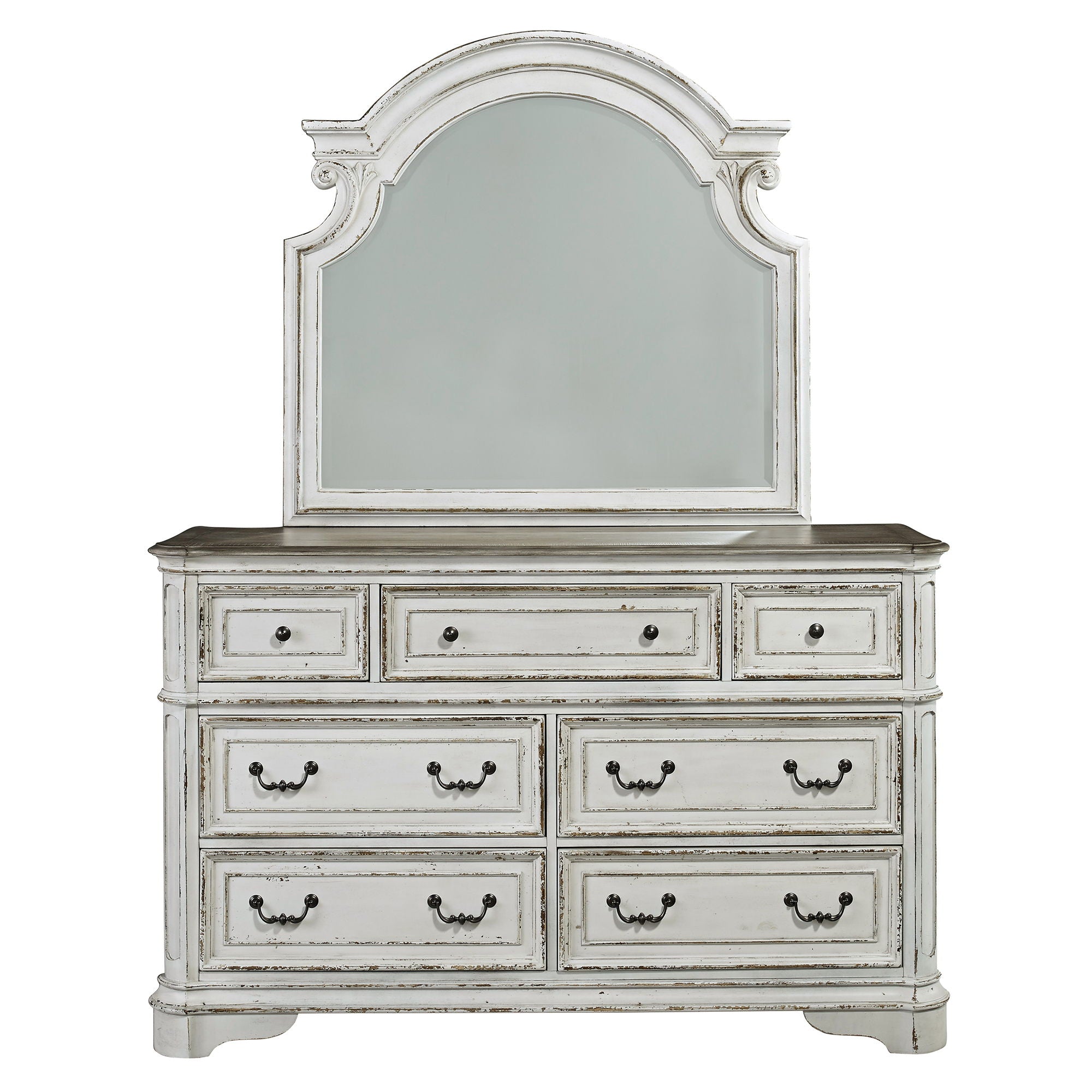 Liberty Furniture Magnolia Manor – Dresser & Arched Mirror – White