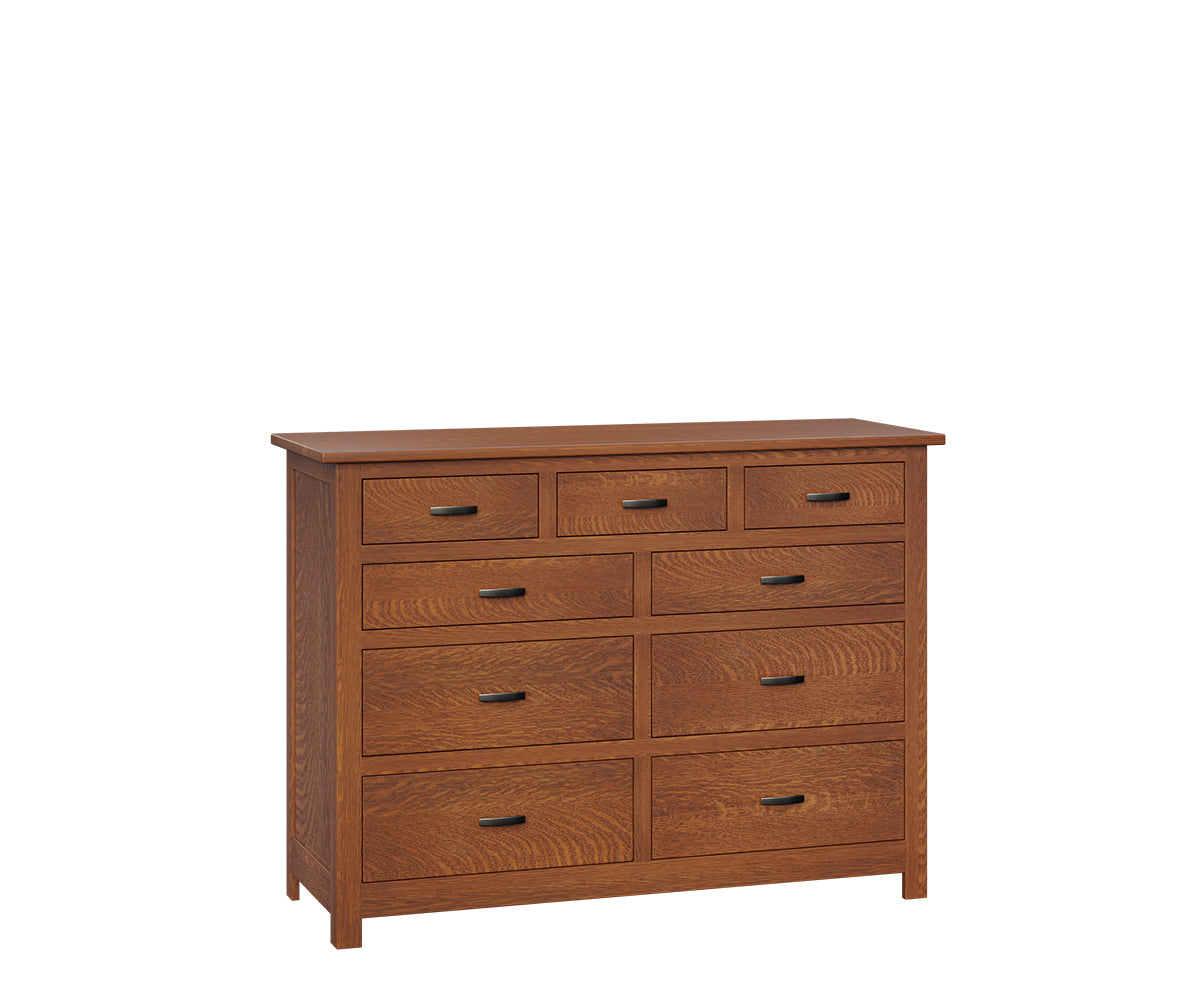 J&R Woodworking Flush Mission Dresser – QSWO: FC Micheals Cherry, Add Mirror Cherry