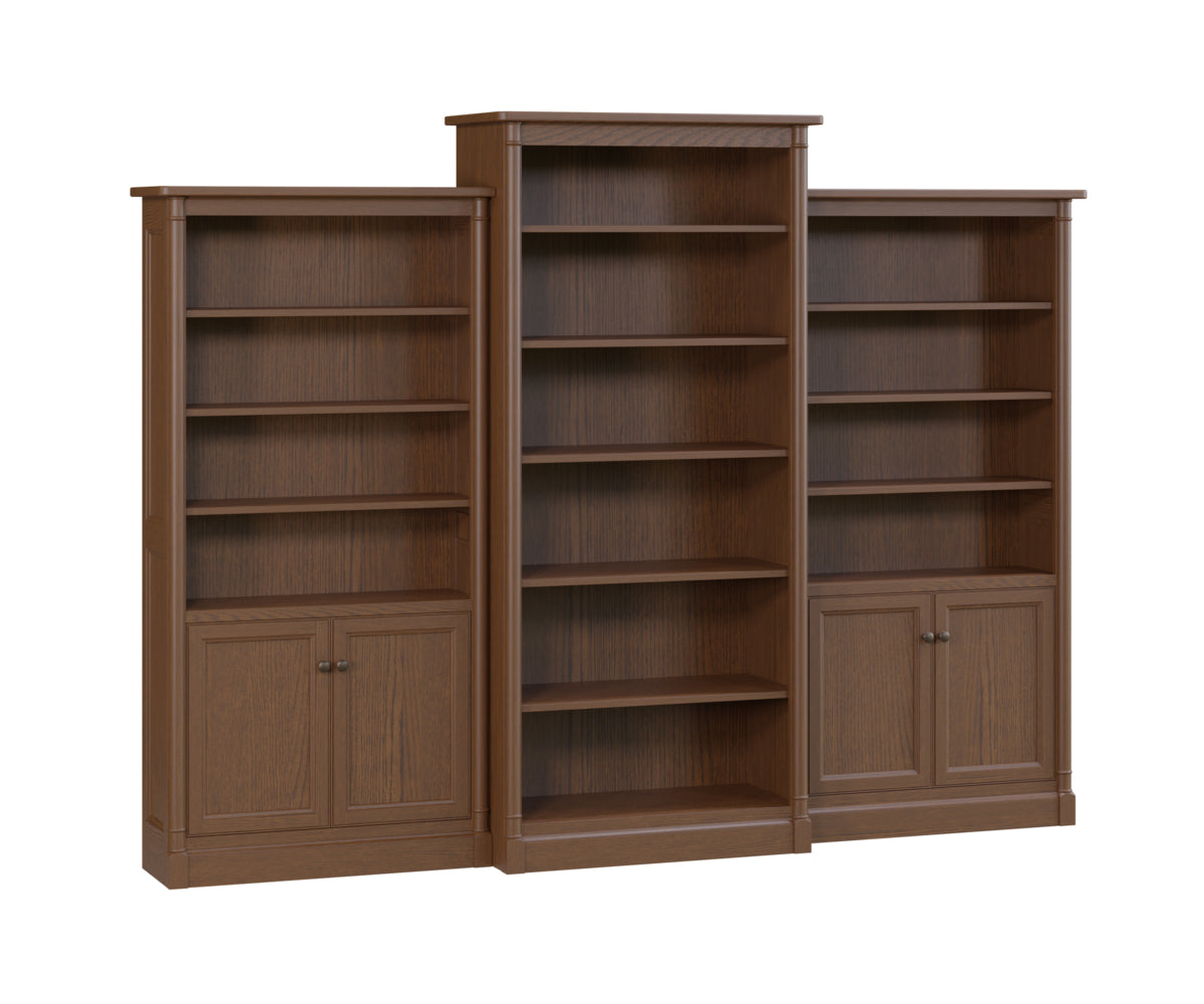 L&N Woodworking Covington Wall Bookcase – Oak: FC Seely