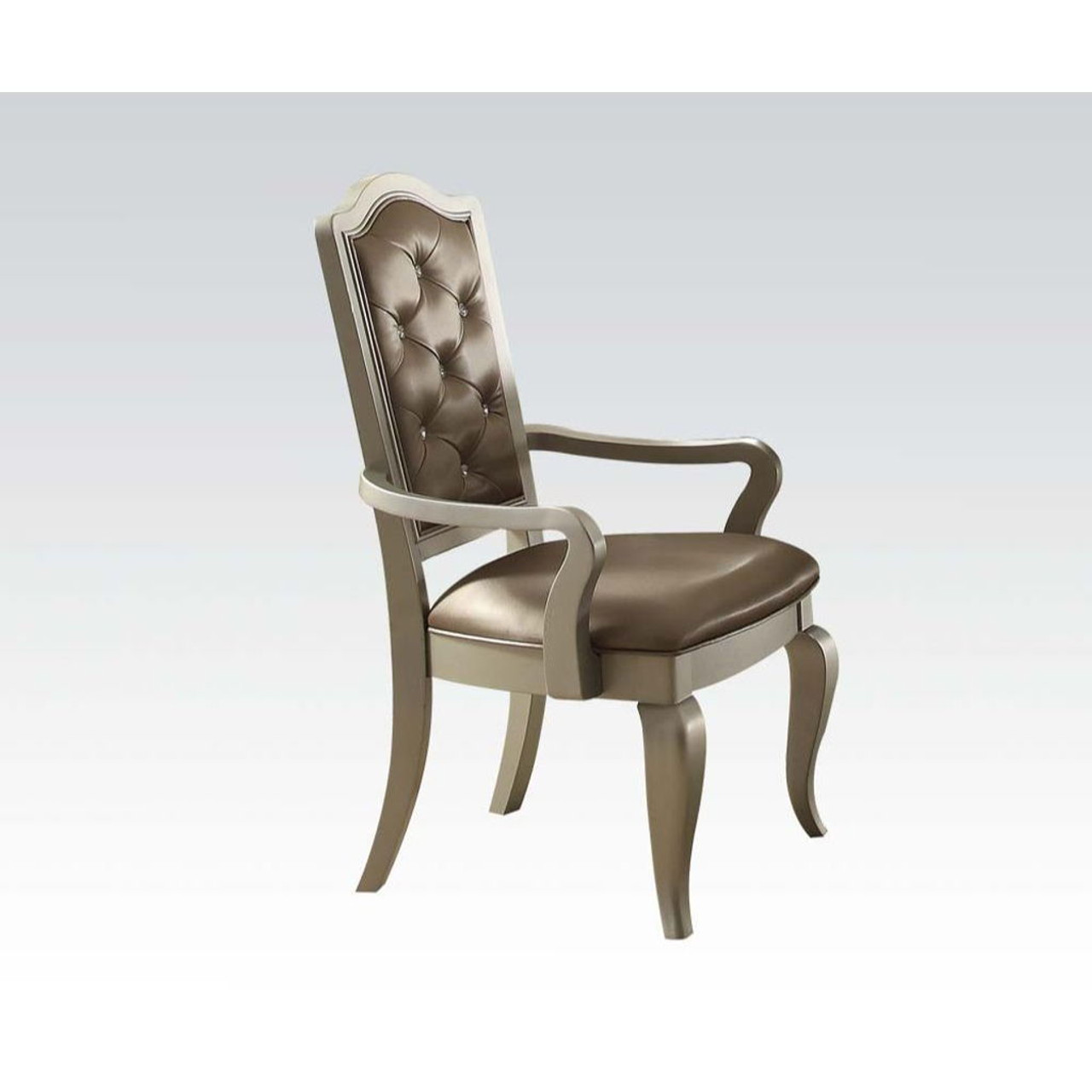 Francesca – Chair (Set of 2) – Silver PU & Champagne