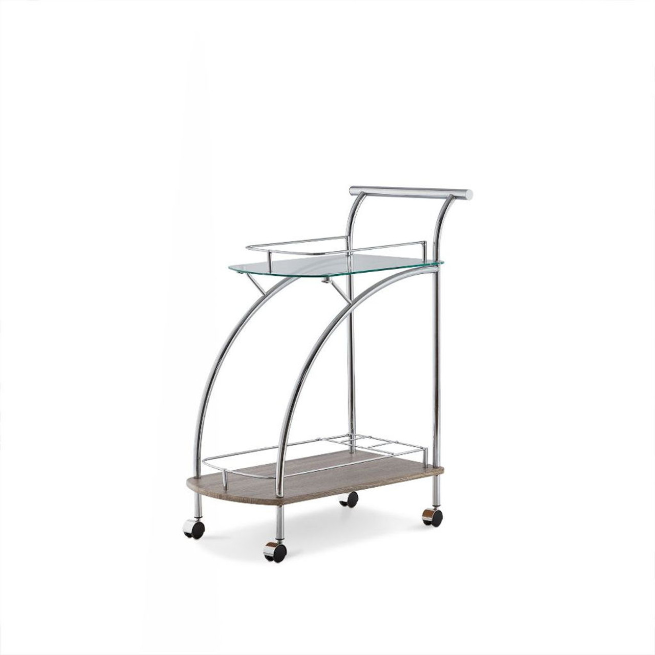 Badin – Serving Cart – Chrome & Clear Glass