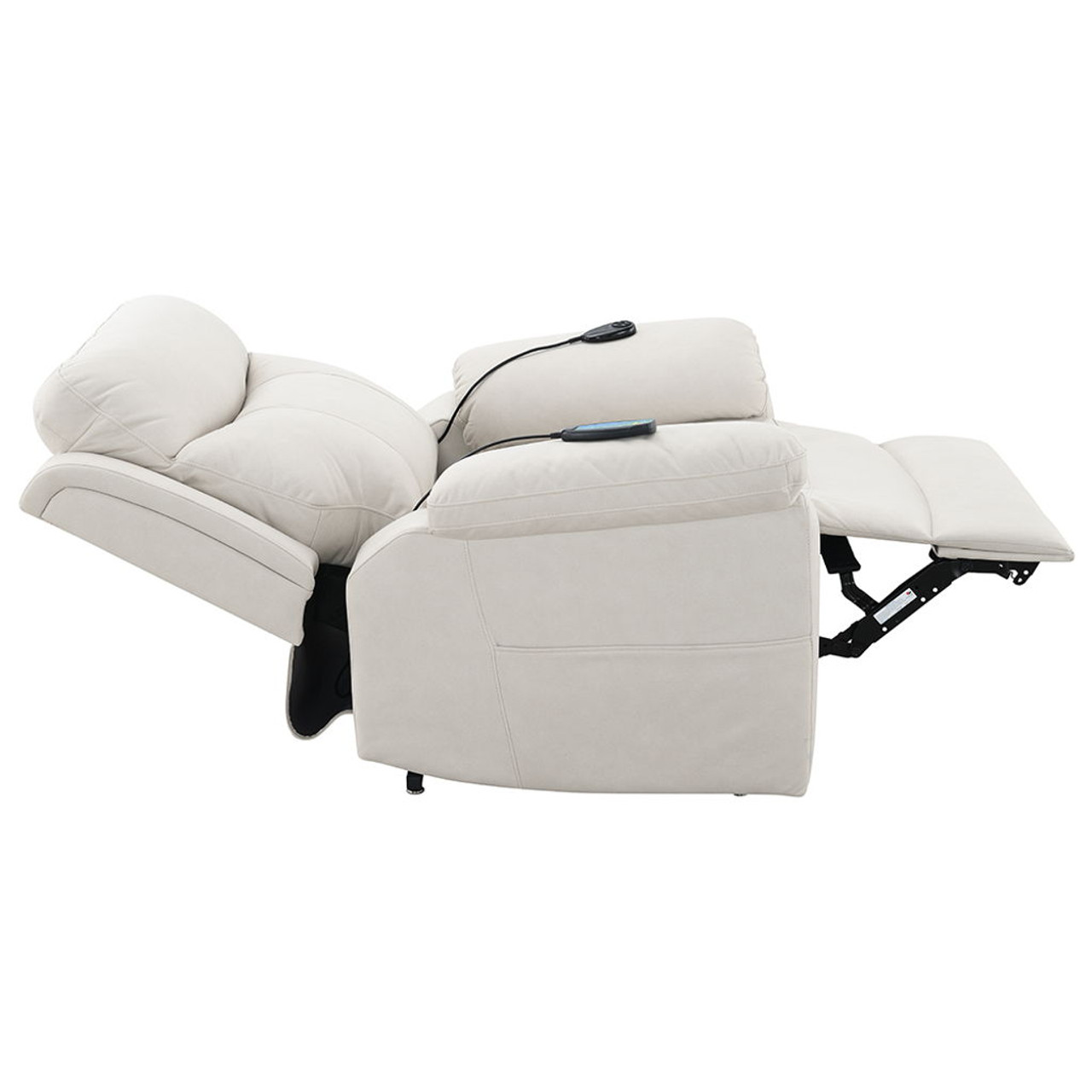 Chriki – Power Recliner With Lift & Heating & Massage – Beige Fabric