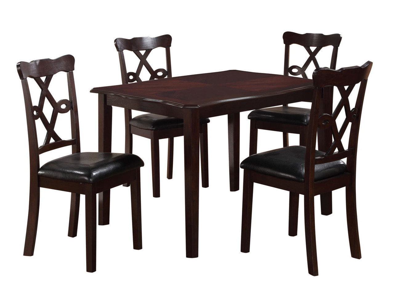 Copper – 5 Piece Dining Room Set (4 Chairs) – Dark Brown