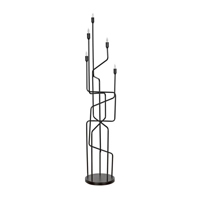 Noir Furniture Moriarty Floor Lamp in Black Metal PZ005MTB