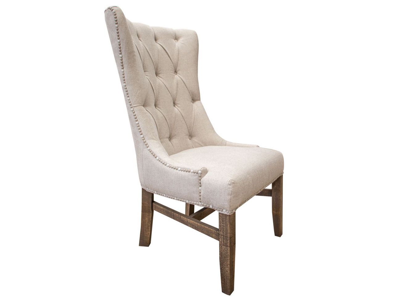 Aruba – Tufted Back Chair With Nailhead Trim (Set of 2) – Brown / Ivory