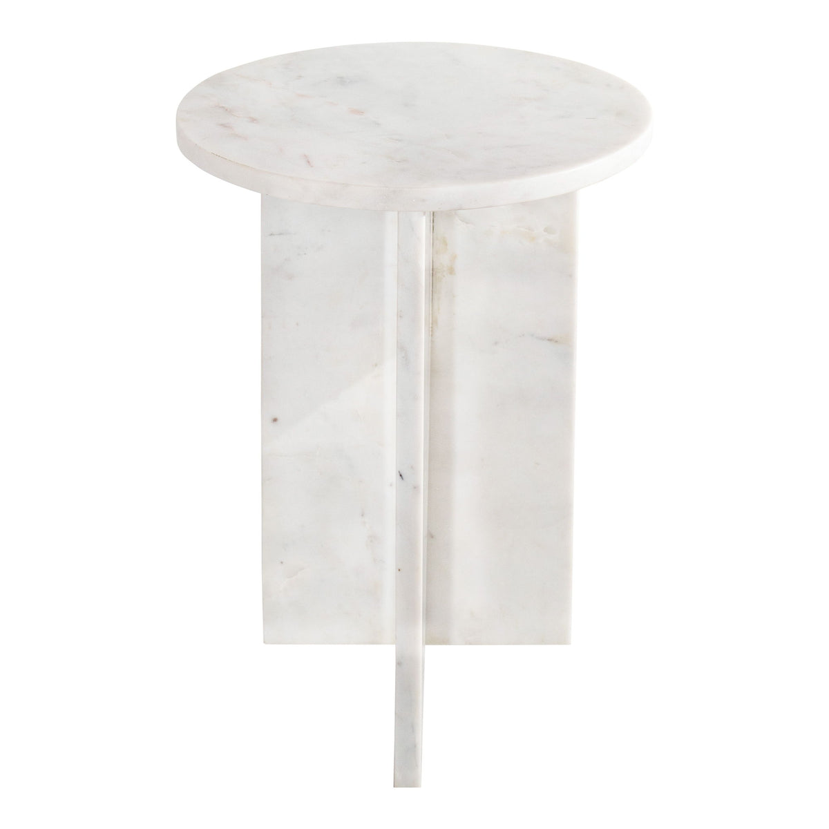 Grace – Accent Table White Marble – White