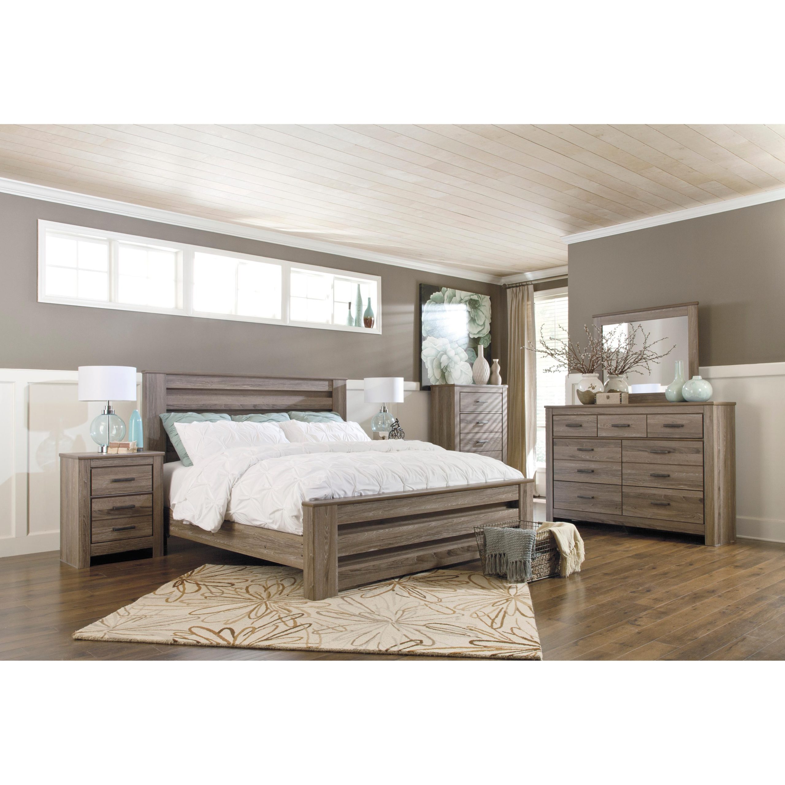 Signature Design by Ashley Zelen B248 7 pc King Poster Bedroom Set