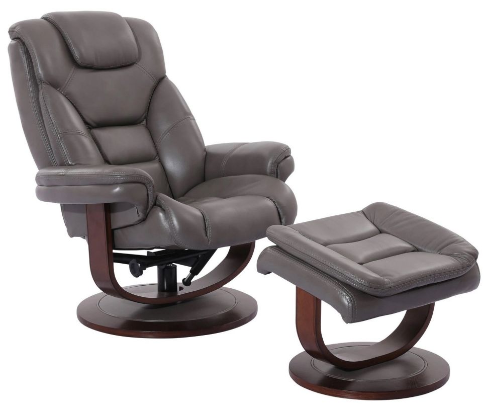 Emma Mason Signature Monet Manual Reclining Swivel Chair and Ottoman in Ice