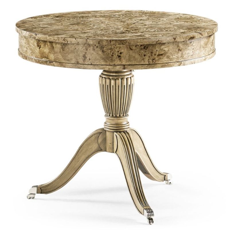 Jonathan Charles Cecilia Round Centre Table in Golden Amber Burr 492611-BGA