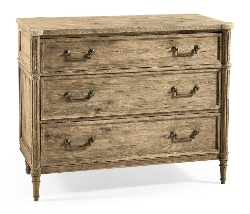 Jonathan Charles Kalpa Louis XVI Drawer Chest in Stripped Brown Chestnut 003-3-262-WNC