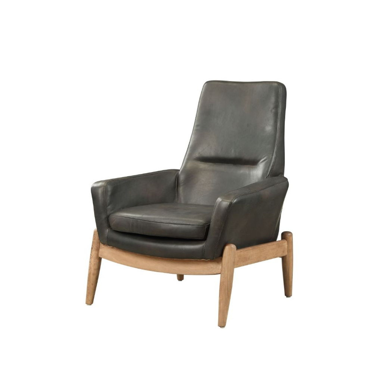 Dolphin – Accent Chair – Black Top Grain Leather