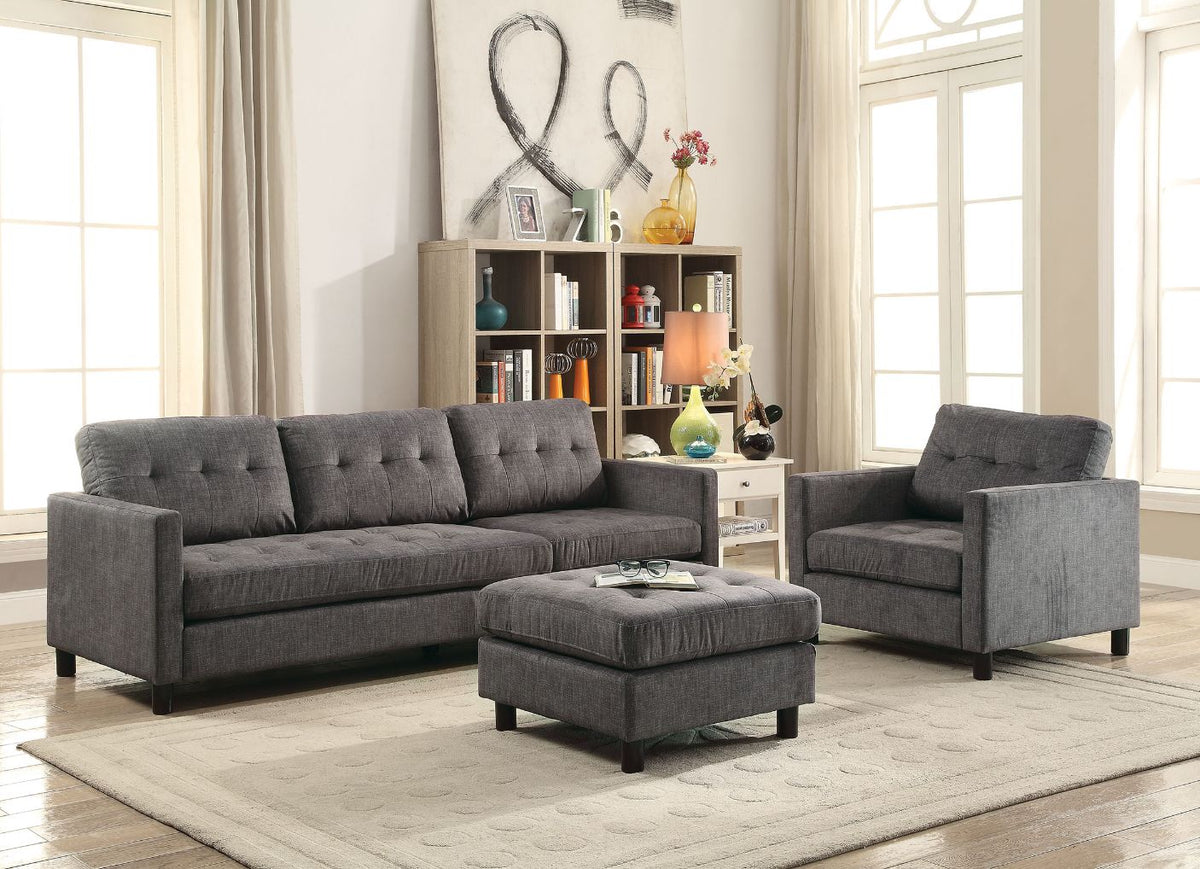 Ceasar 84″L Reversible Sofa & Ottoman