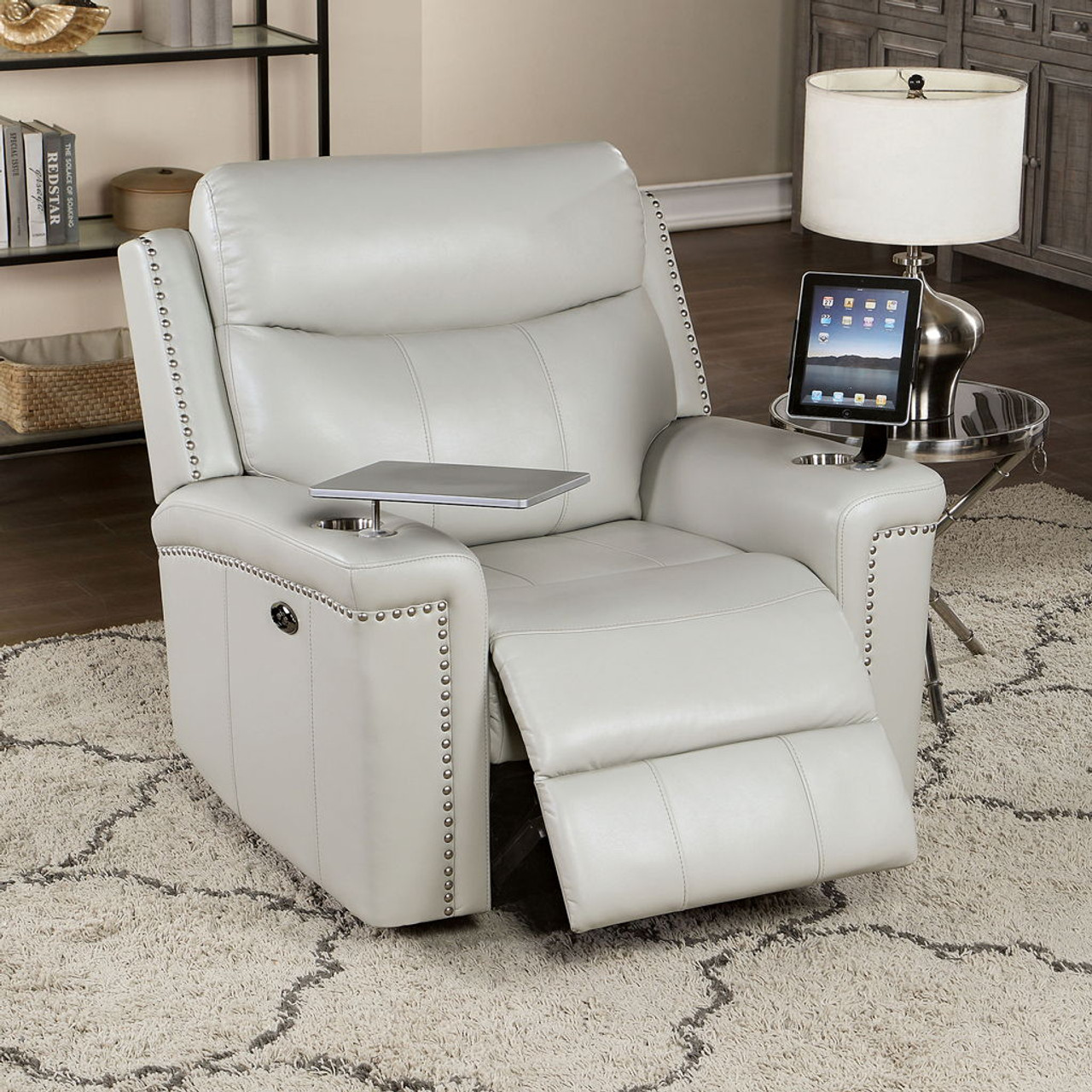 Florine – Power Glider Recliner – Light Gray