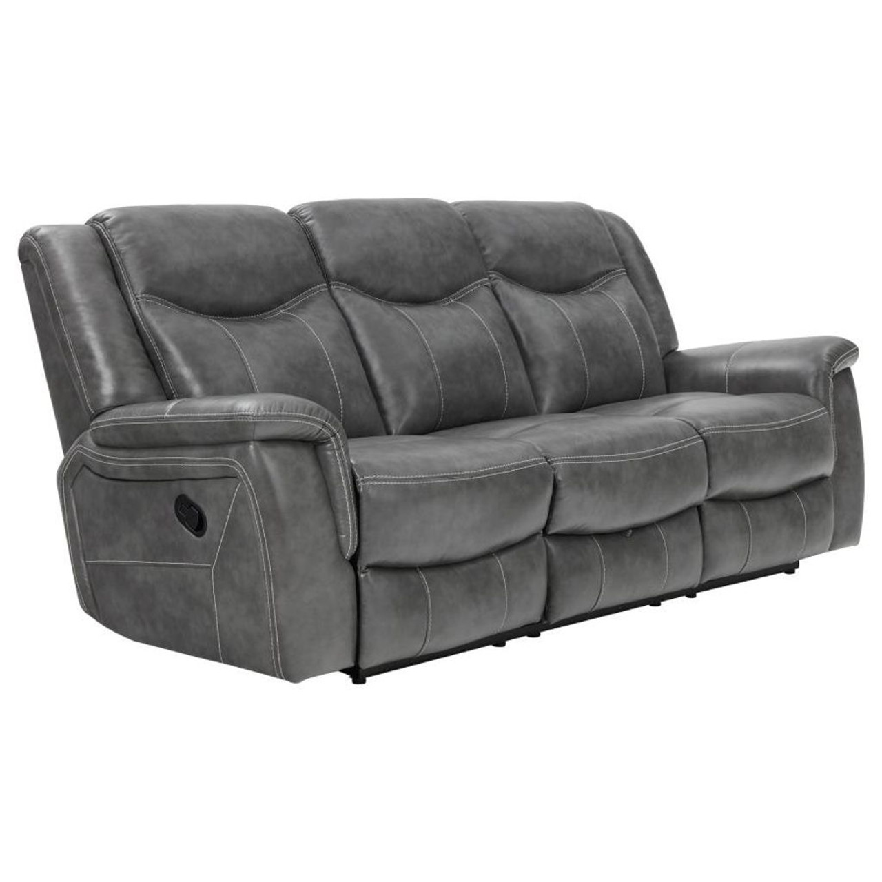 Conrad – Upholstered Padded Arm Motion Sofa – Gray