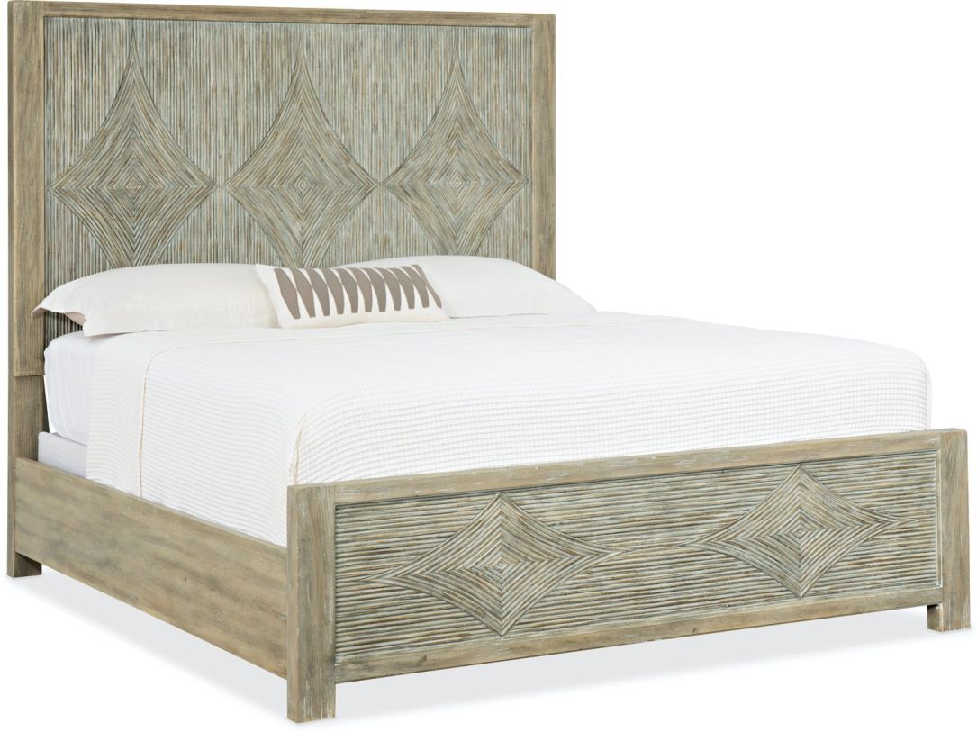 Hooker Furniture Surfrider Cal King Panel Bed in Light Wood 6015-90360-80