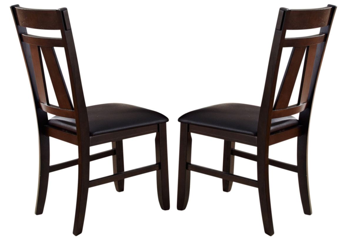 Emma Mason Signature Lace Splat Back Side Chair in (Set of 2) in Light/Dark Espresso