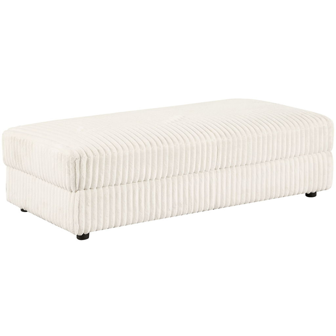 Emberson – Upholstered Rectangular Storage Ottoman – Ivory