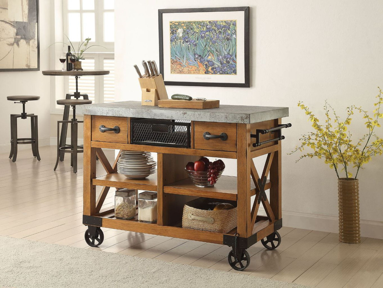 Kailey – Kitchen Cart – Antique Oak