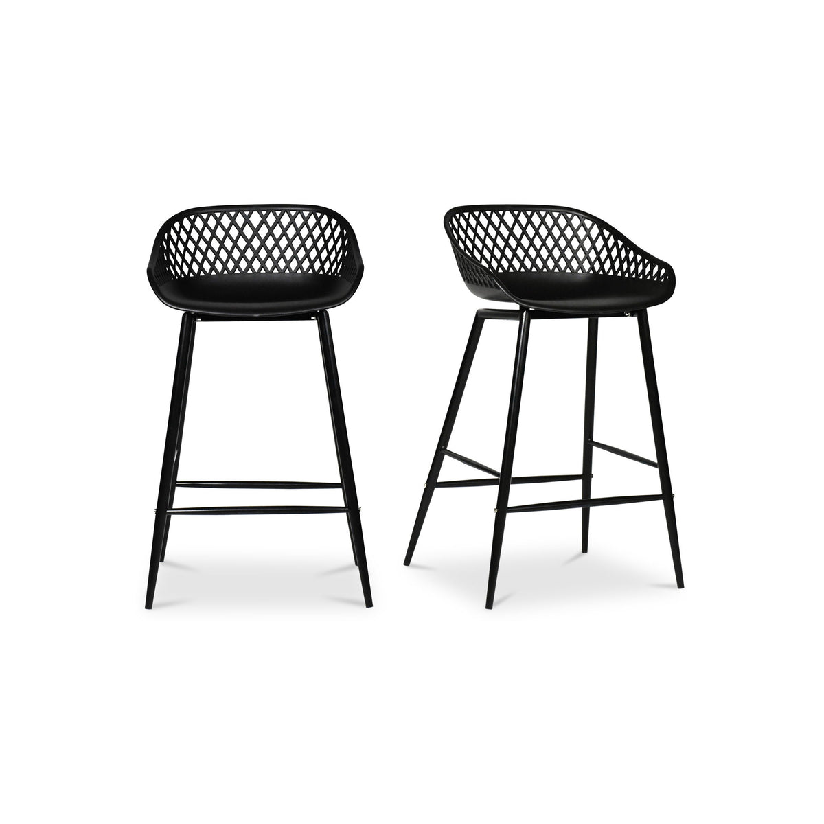 Piazza – Outdoor Counter Counter Stool (Set of 2) – Black