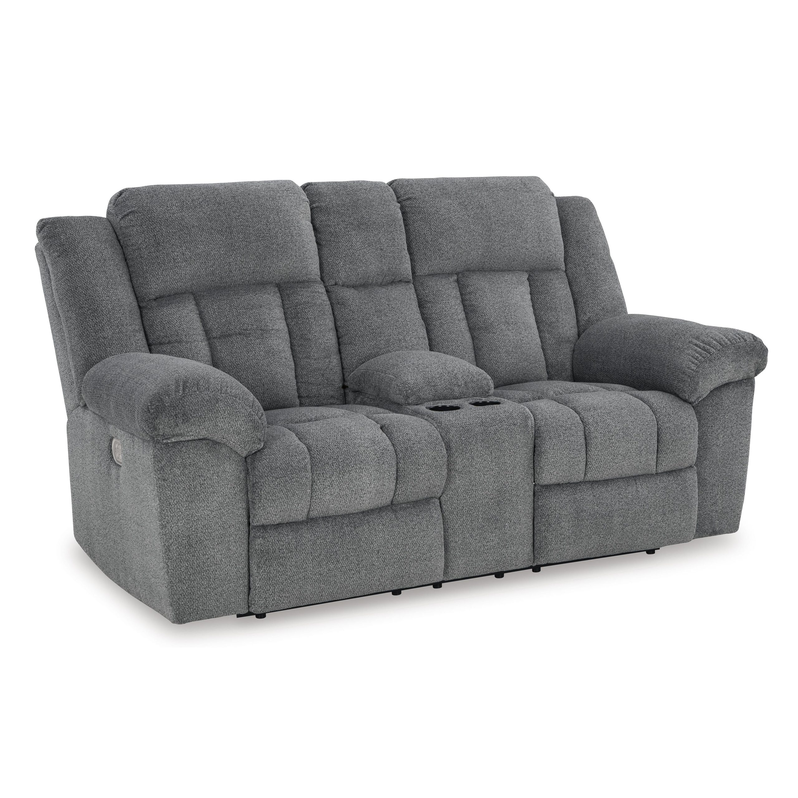 Signature Design by Ashley Tip-Off Power Reclining Fabric Loveseat with Console 6930418