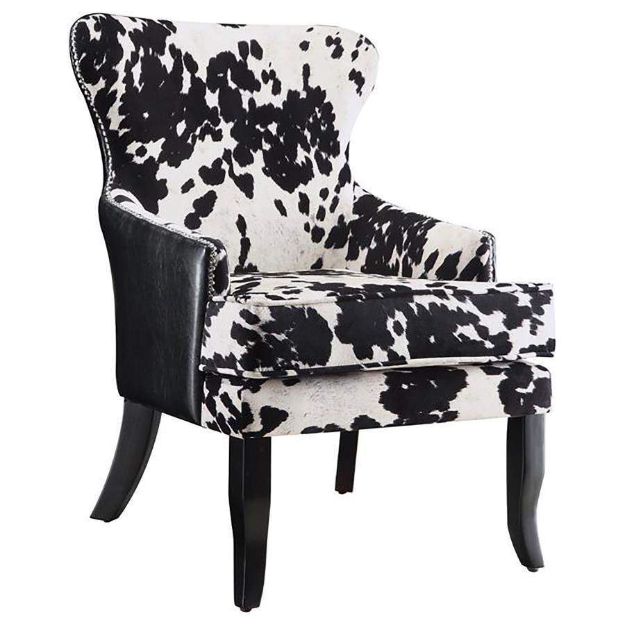 Trea – Cowhide Print Upholstered Accent Chair – Black And White