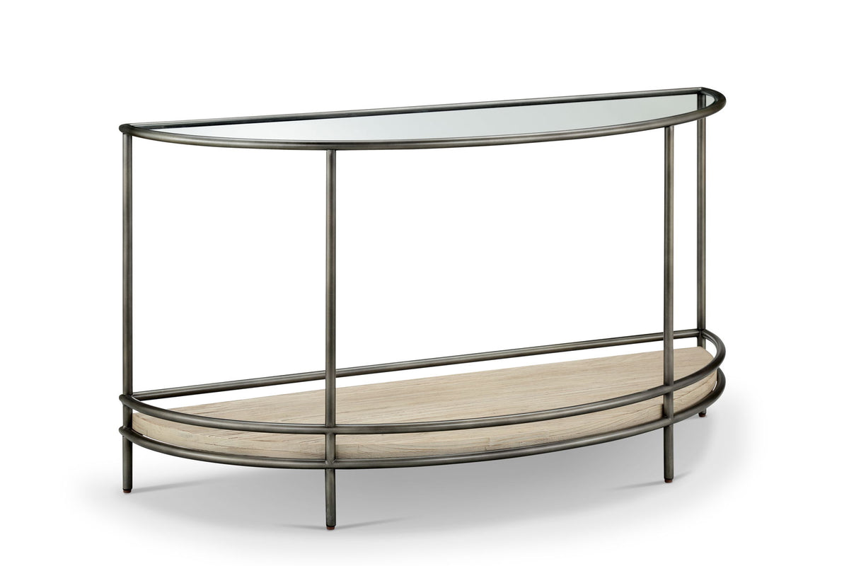 Cena – Delumine Sofa Table – Natural And Vintage Nickel