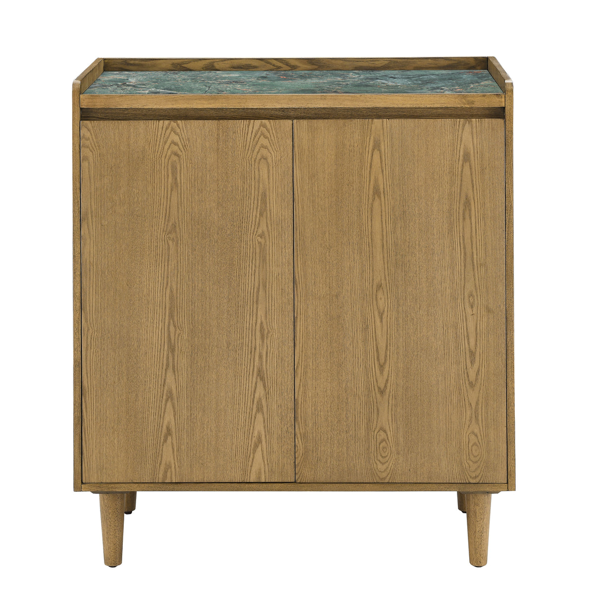 Novato – Bar Cabinet With Sintered Stone Inlay Top – Light Brown