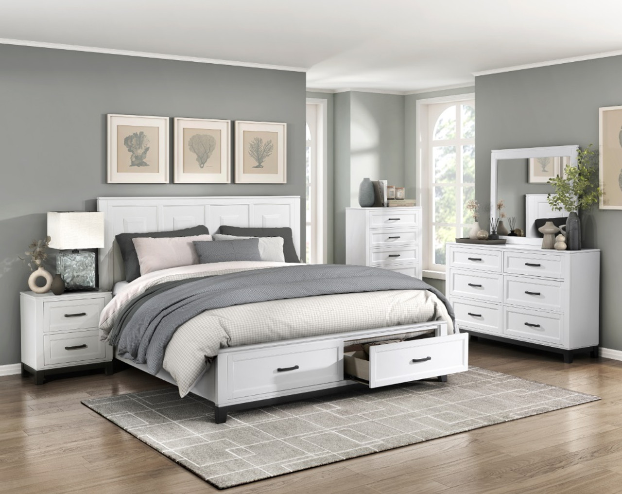 Bedroom Set Garretson Collection White