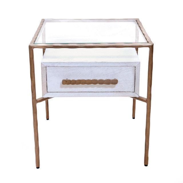 22″ Azamara Real Hide Accent Table