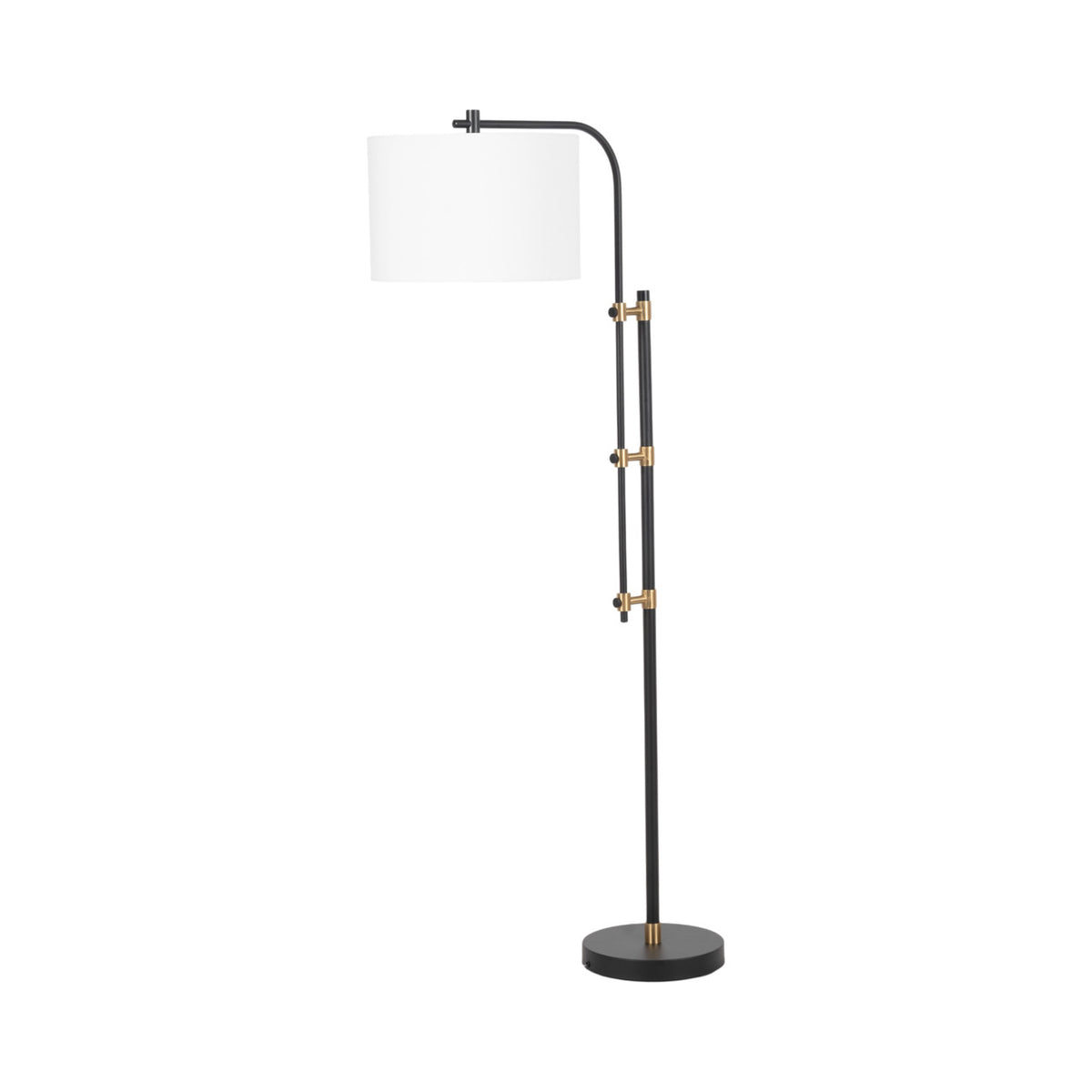 65″ Delmont Metal Floor Lamp, Black/White