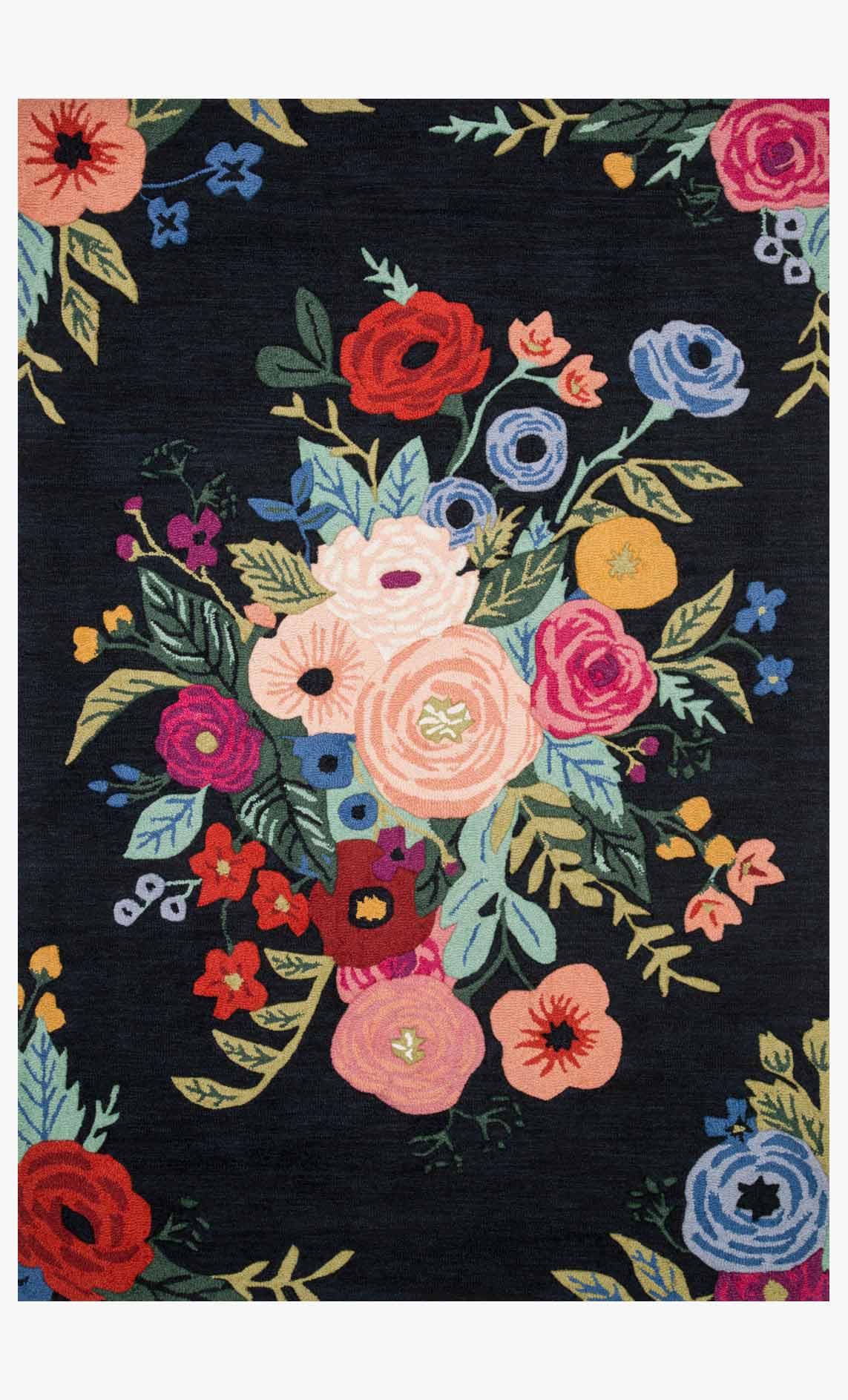 Rifle Paper Co. x Loloi Les Fleurs LES-03 Black / Multi