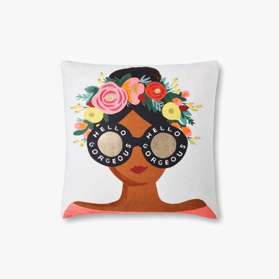 Rifle Paper Co. x Loloi Pillows P6056 White / Multi