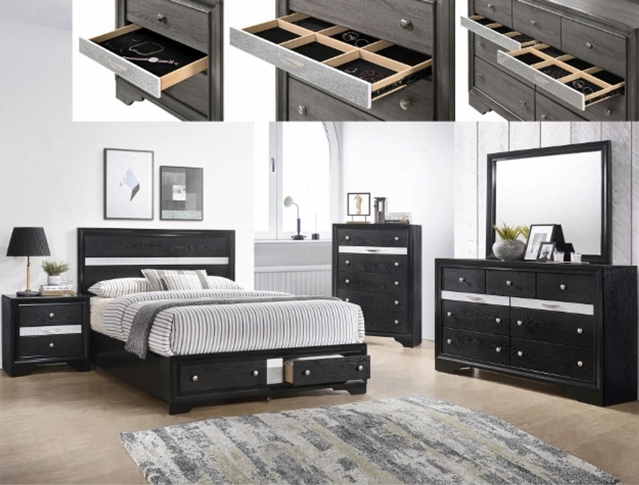 Regata Bedroom Set in Black