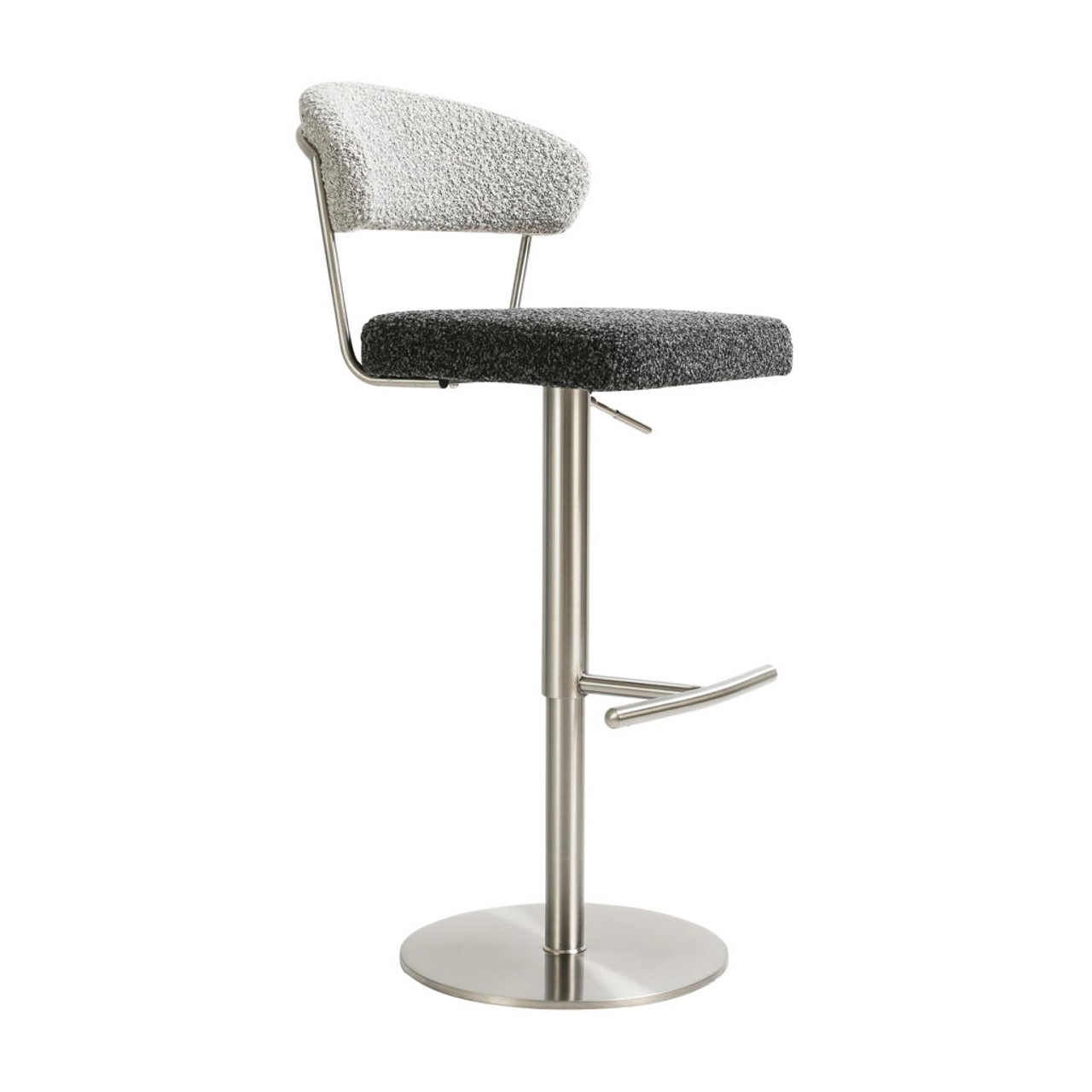 Cosmo – Boucle Adjustable Stool – Black And Gray