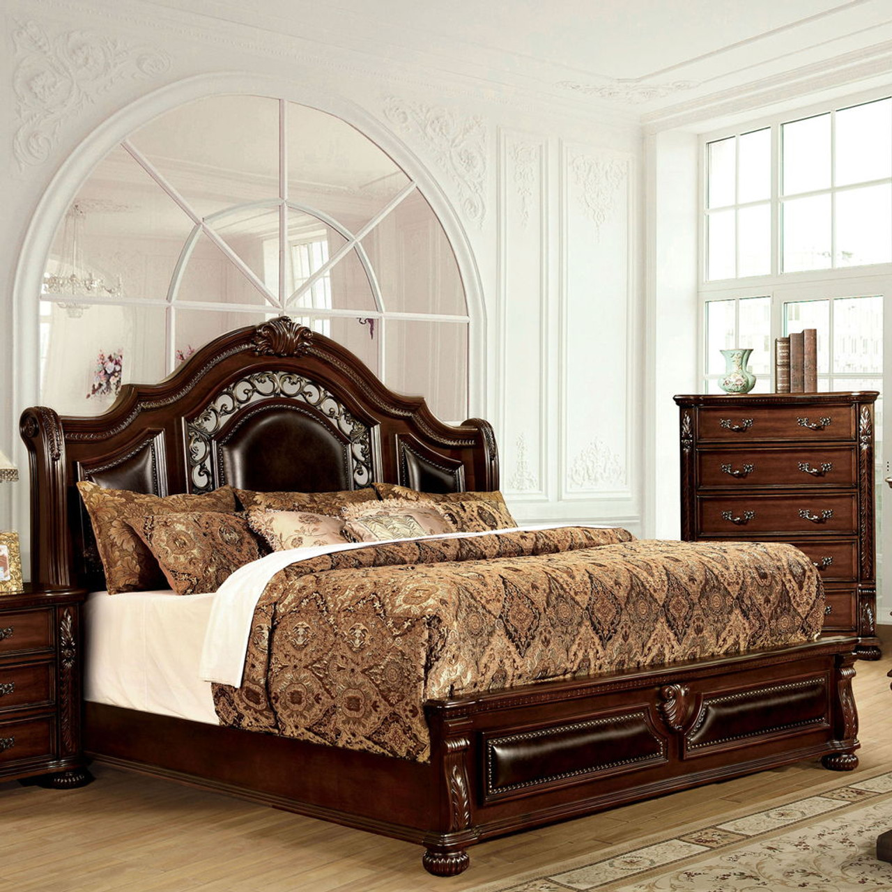 Flandreau – Queen Bed – Brown Cherry / Espresso