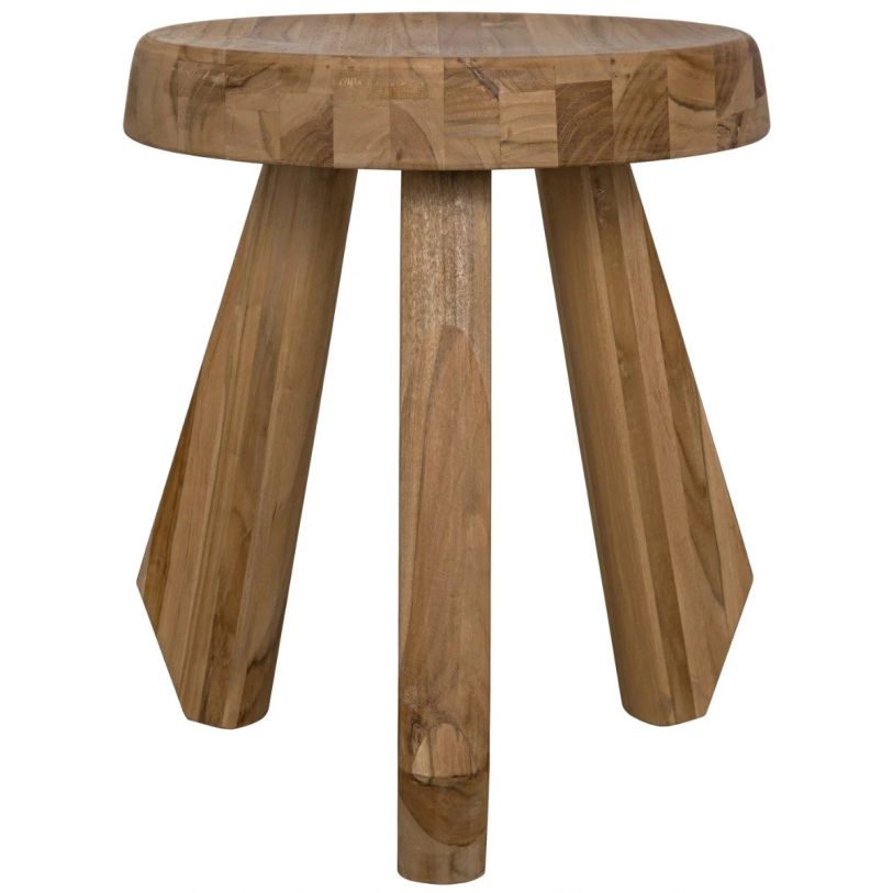 Noir Furniture Priam Teak Stool in Brown AF-33