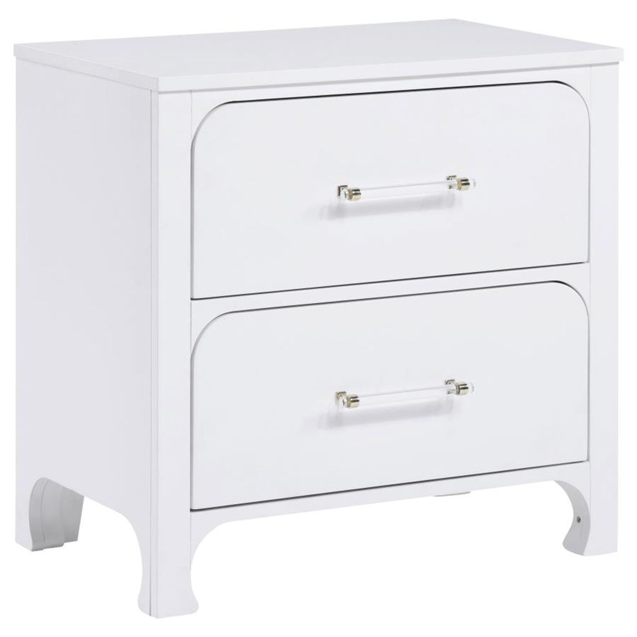 Anastasia – 2-Drawer Nightstand – Pearl White