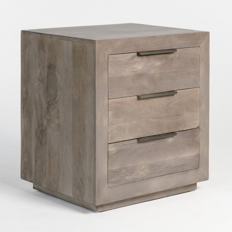 Alder & Tweed Holden Three Drawer Nightstand in Misted Ash AT20401-MTA