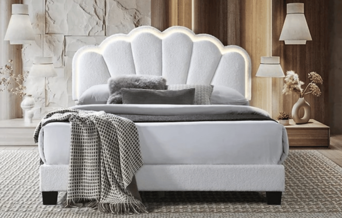 Gul Cream Queen Platform Bed (B9131)