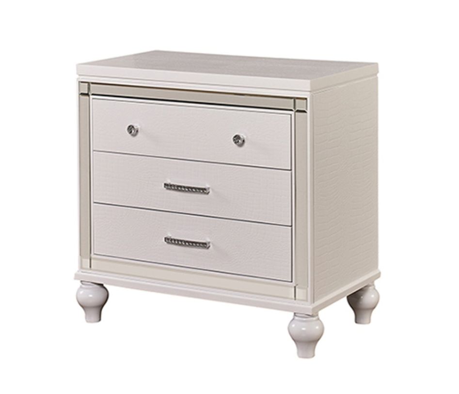 New Classic Furniture Valentino 3 Drawer Nightstand in White BA9698W-040 PROMO