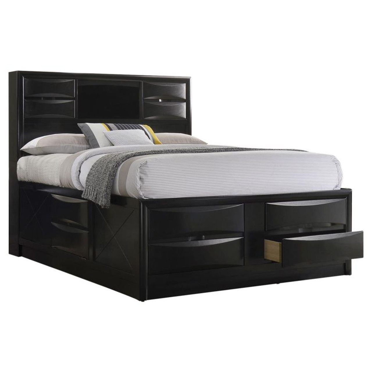 Briana – Wood Storage Bookcase Bed