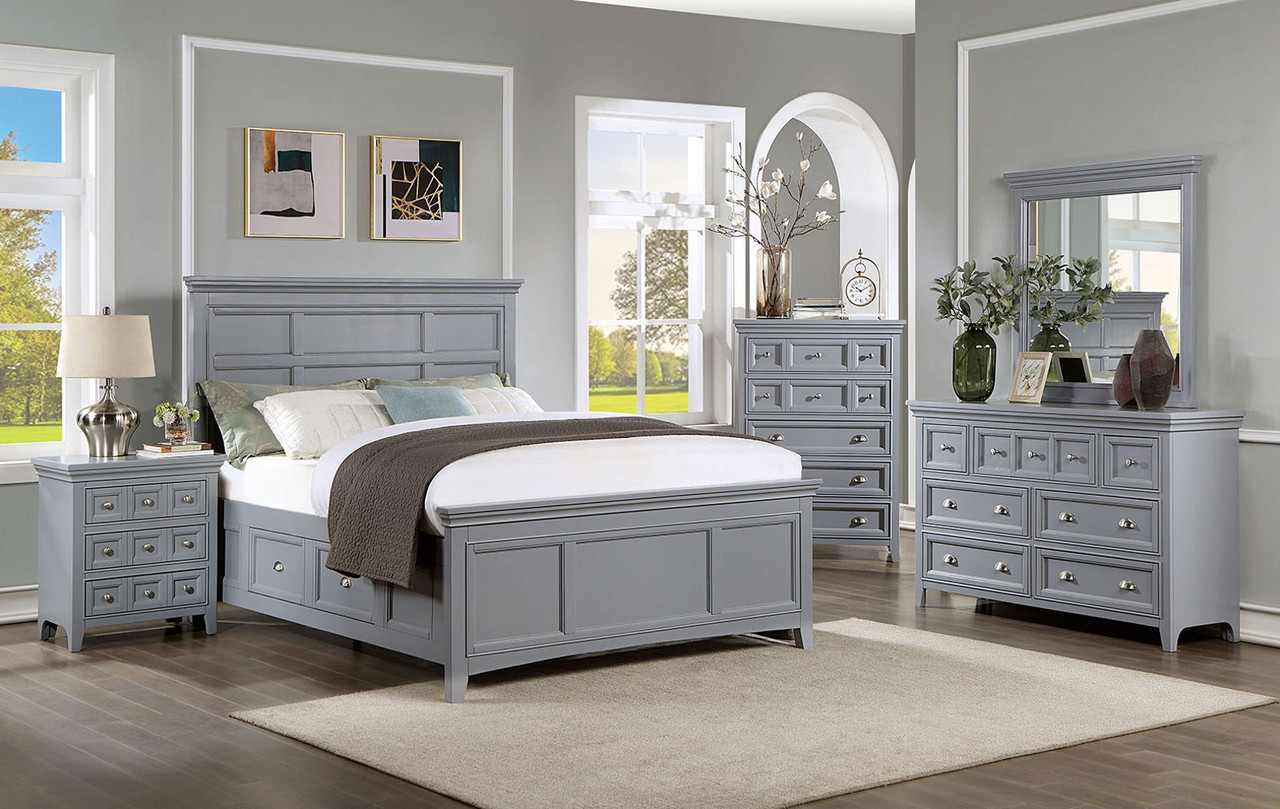 Castlile – Eastern King Bed – Gray