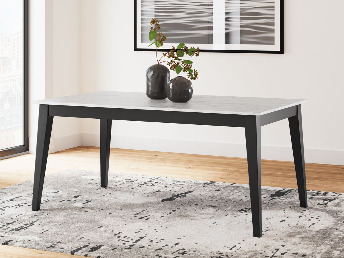 Jettaya – Black / White – Rectangular Dining Room Table