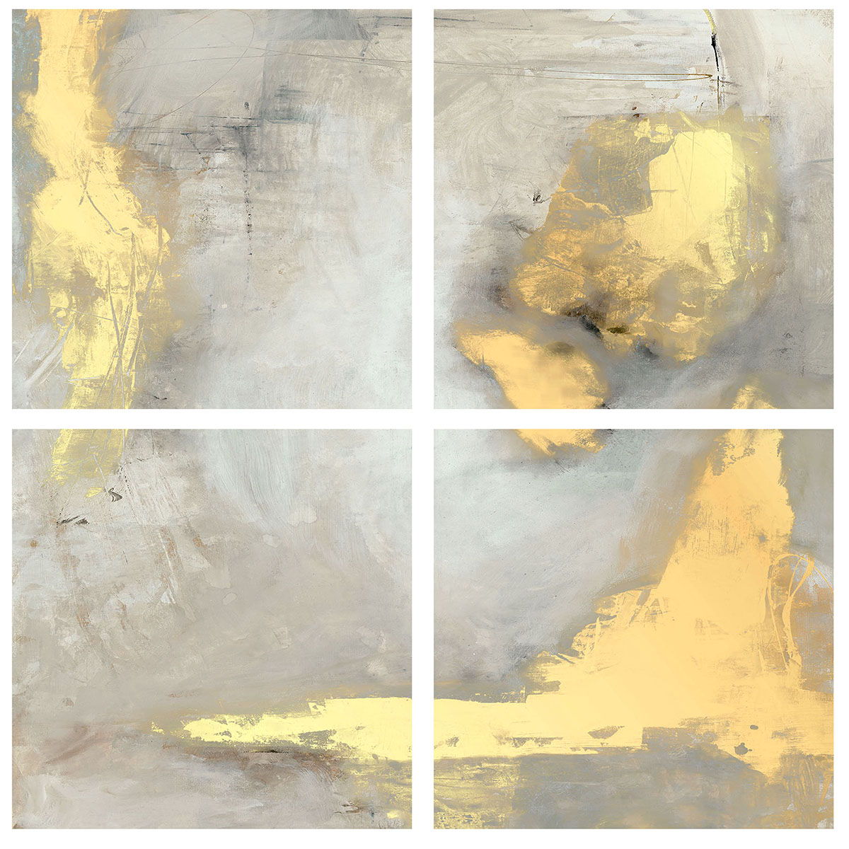 Bygone – Painting 48′ x 48′ By Buddy Whitlock (Set of 4) – Gray