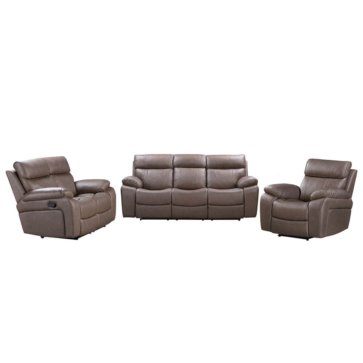 Theon – Manual Reclining Sofa Loveseat And Recliner – Stokes Toffee