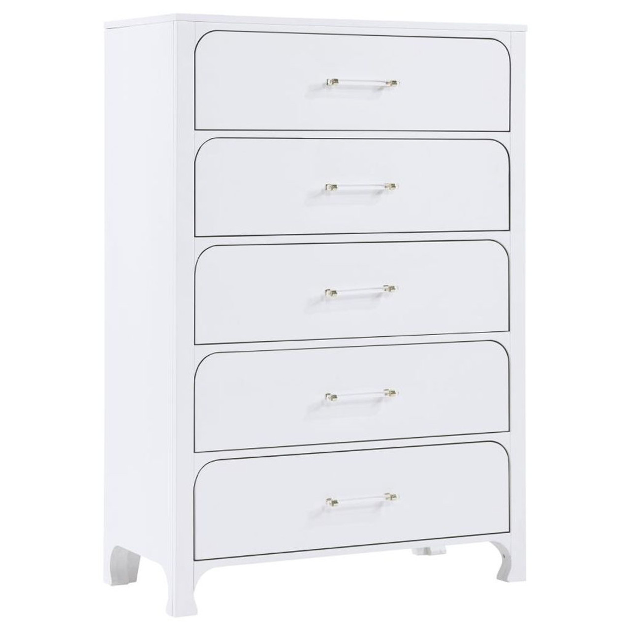 Anastasia – 5-Drawer Bedroom Chest – Pearl White