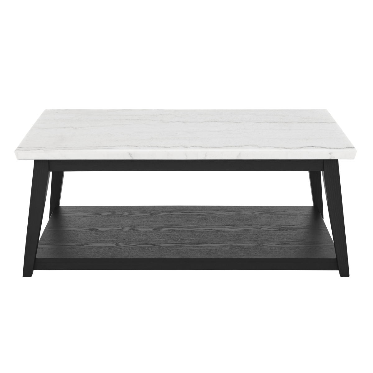 Vida – Marble Cocktail Table With Casters – Black / White